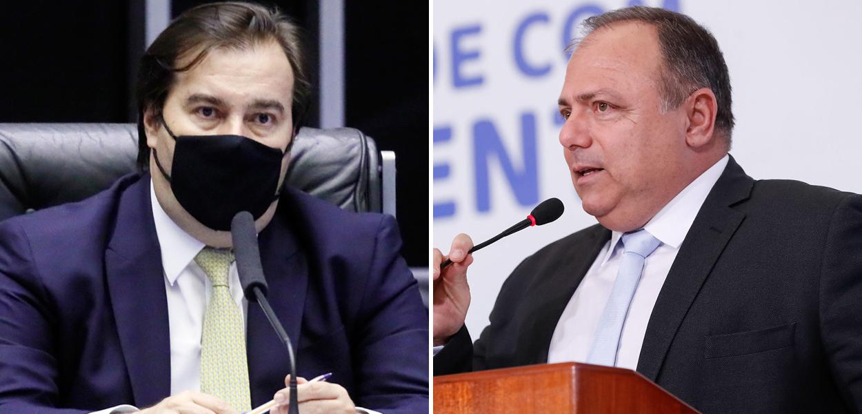 Rodrigo Maia e Eduardo Pazuello
