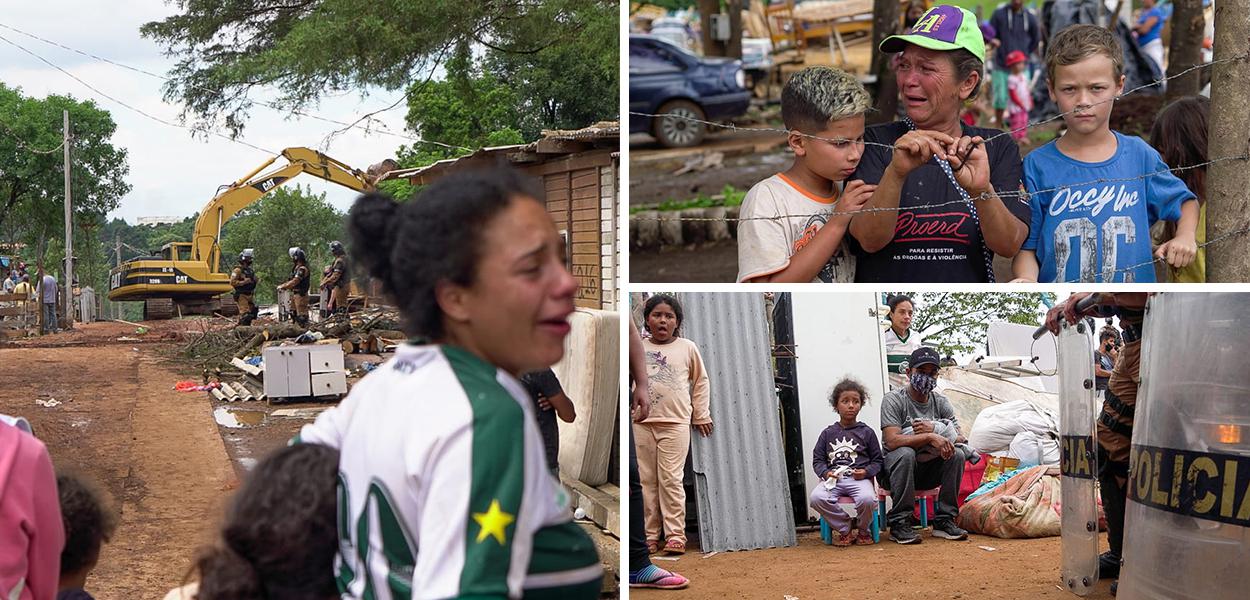 Ação de despejo na ocupação na divisa entre Curitiba e Araucária, no Paraná