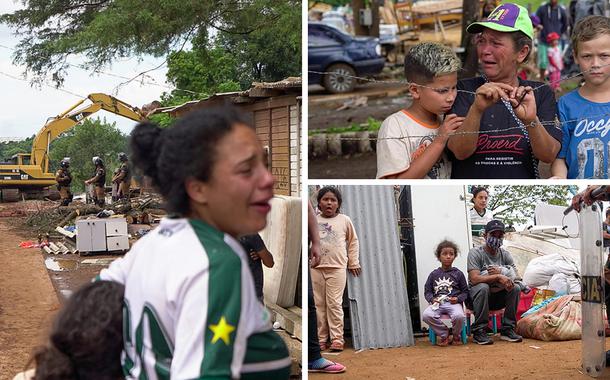 Ação de despejo na ocupação na divisa entre Curitiba e Araucária, no Paraná