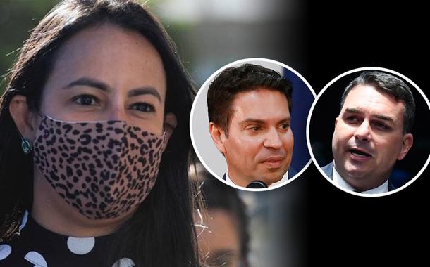 Luciana Pires, Alexandre Ramagem e Flávio Bolsonaro