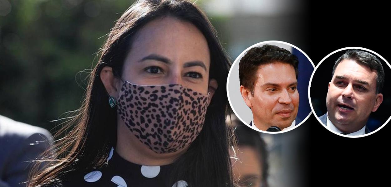 Luciana Pires, Alexandre Ramagem e Flávio Bolsonaro