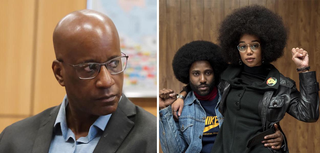 Sérgio Camargo e cena do filme Infiltrados na Klan