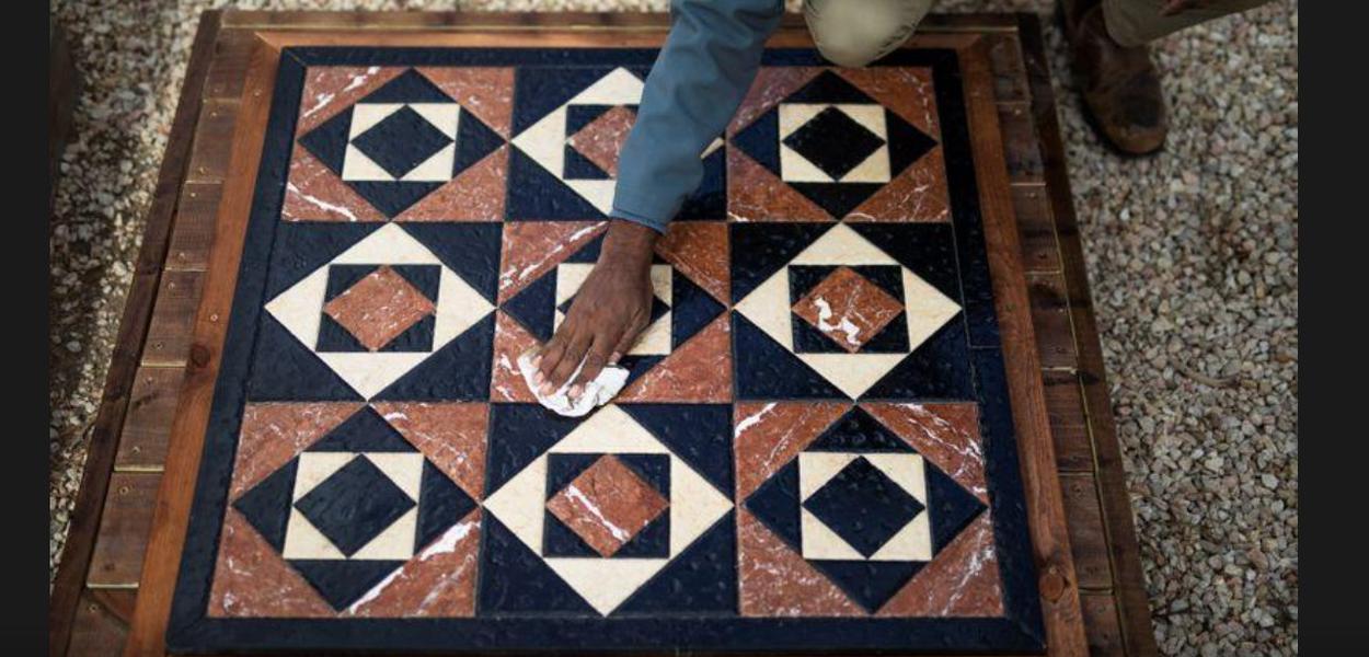 Réplica de piso do Templo de Jerusalém por onde Jesus caminhou