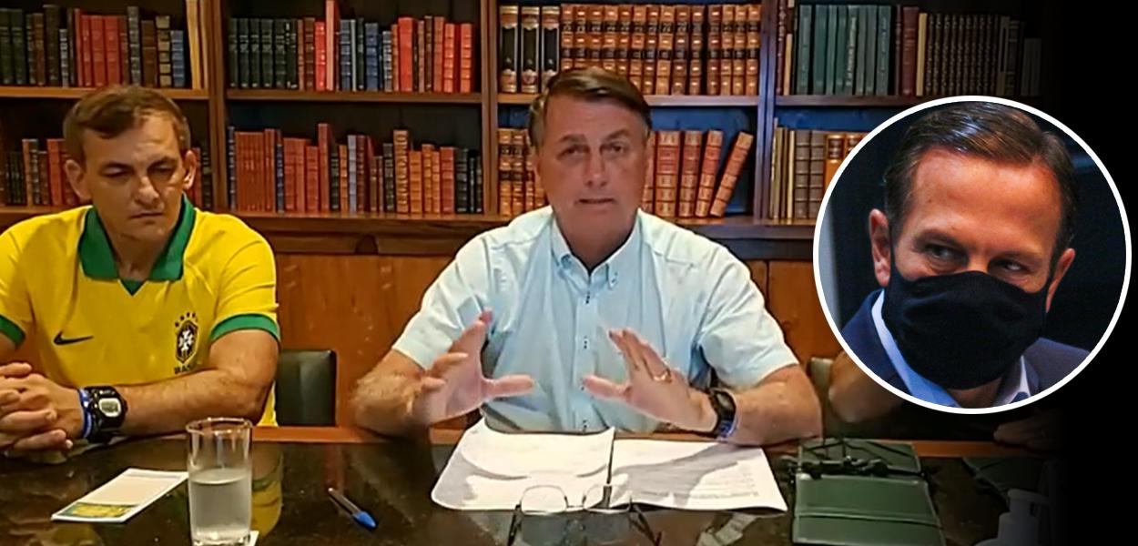 Bolsonaro em live e João Doria