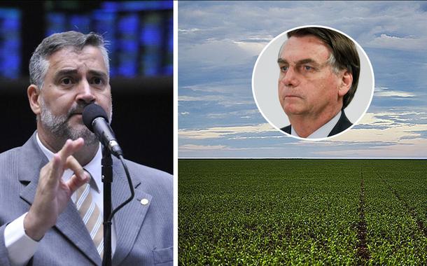 Deputado Paulo Pimenta (PT-RS), Jair Bolsonaro e uma plantação de soja no Mato Grosso