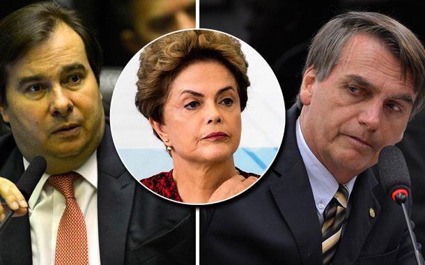Rodrigo Maia, Dilma Rousseff e Jair Bolsonaro