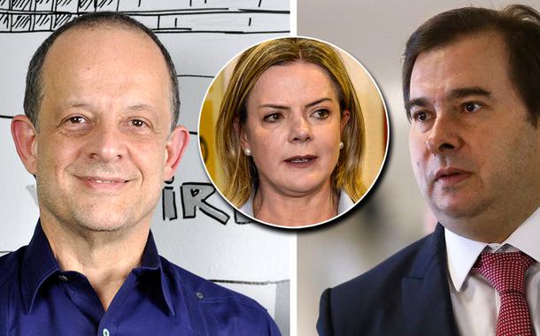 Breno Altman, Gleisi Hoffmann e Rodrigo Maia