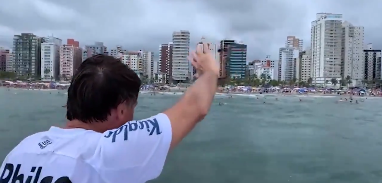 Bolsonaro na Praia Grande (SP)