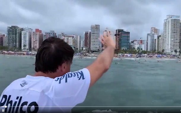 Bolsonaro na Praia Grande (SP)