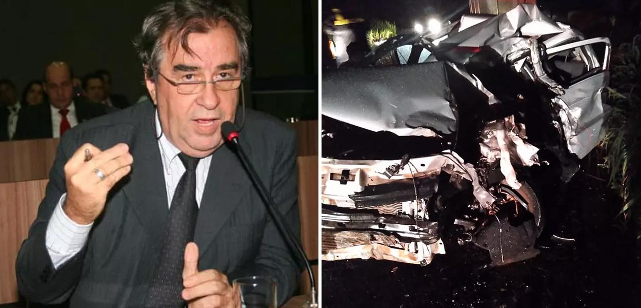 Acidente deixou carro onde o deputado e o irmão estavam completamente destruído