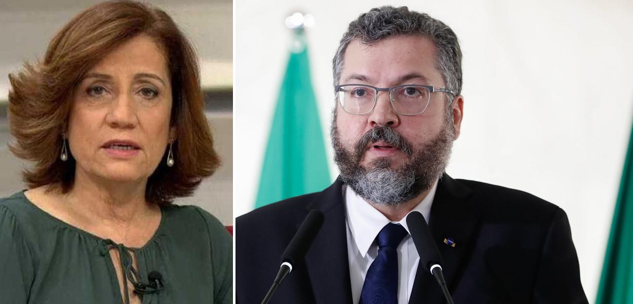 Miriam Leitão e Ernesto Araújo