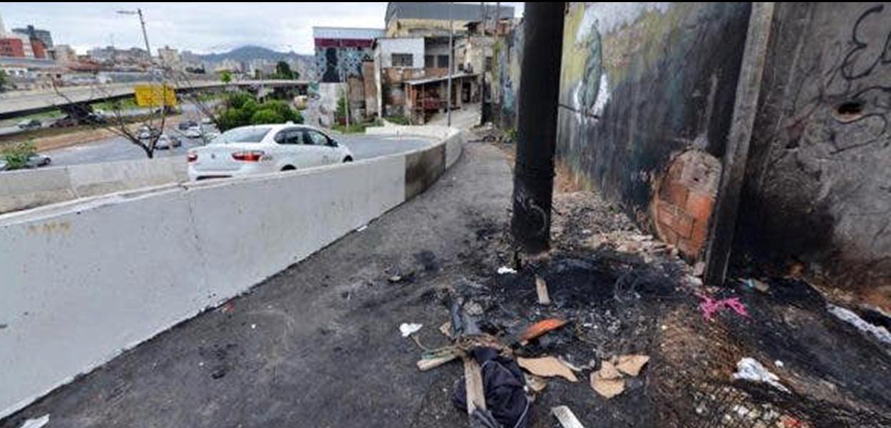 Corpo foi queimado na região da Lagoinha.