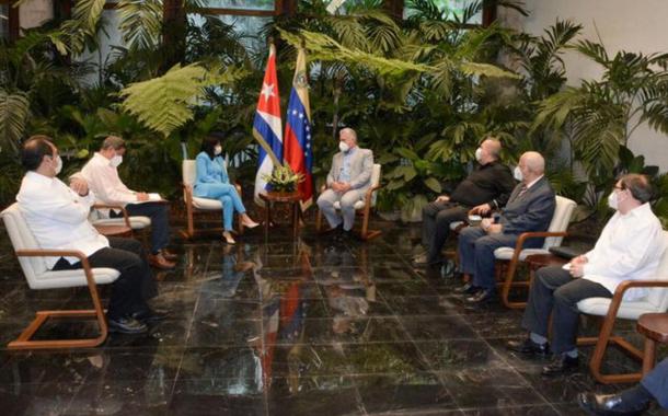 Díaz-Canel e Delcy Rodríguez se reúnem em Havana