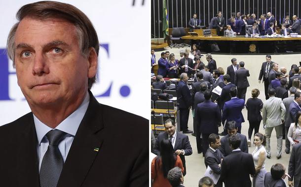 Jair Bolsonaro e plenário da Câmara dos Deputados