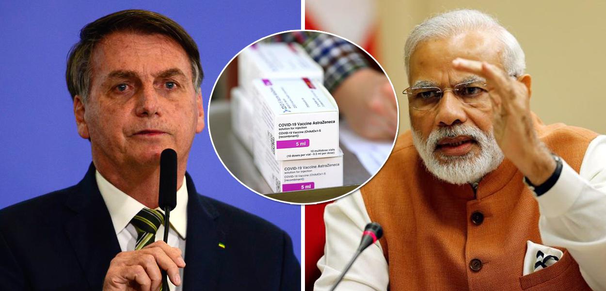 Jair Bolsonaro e o primeiro-ministro indiano, Narendra Modi