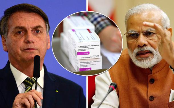 Jair Bolsonaro e o primeiro-ministro indiano, Narendra Modi