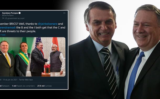Mike Pompeo e Jair Bolsonaro