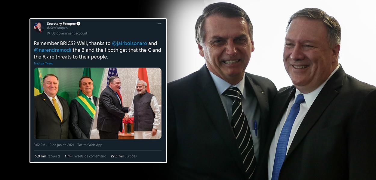 Mike Pompeo e Jair Bolsonaro