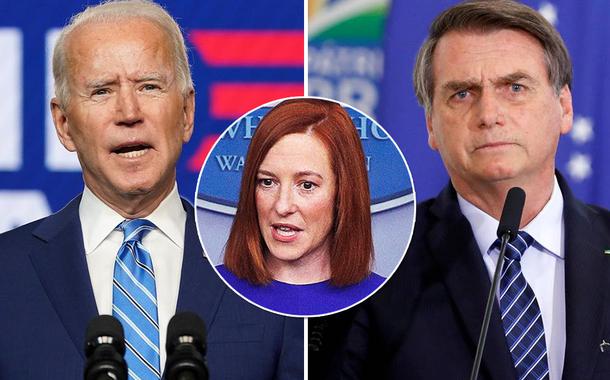 Jen Psaki, Joe Biden e Jair Bolsonaro