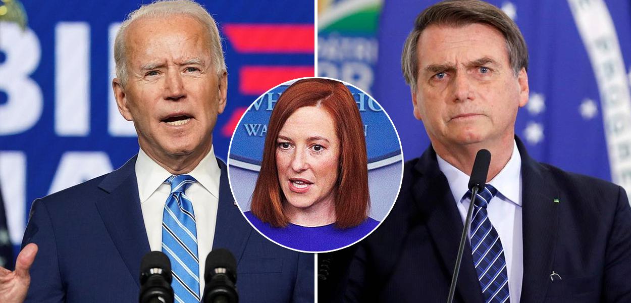 Jen Psaki, Joe Biden e Jair Bolsonaro