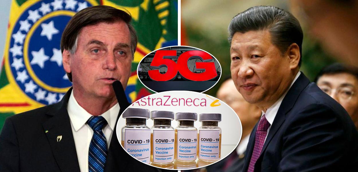 Jair Bolsonaro e Xi Jinping, presidente da China