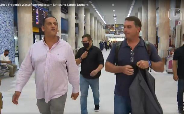Wassef e Flávio Bolsonaro no aeroporto