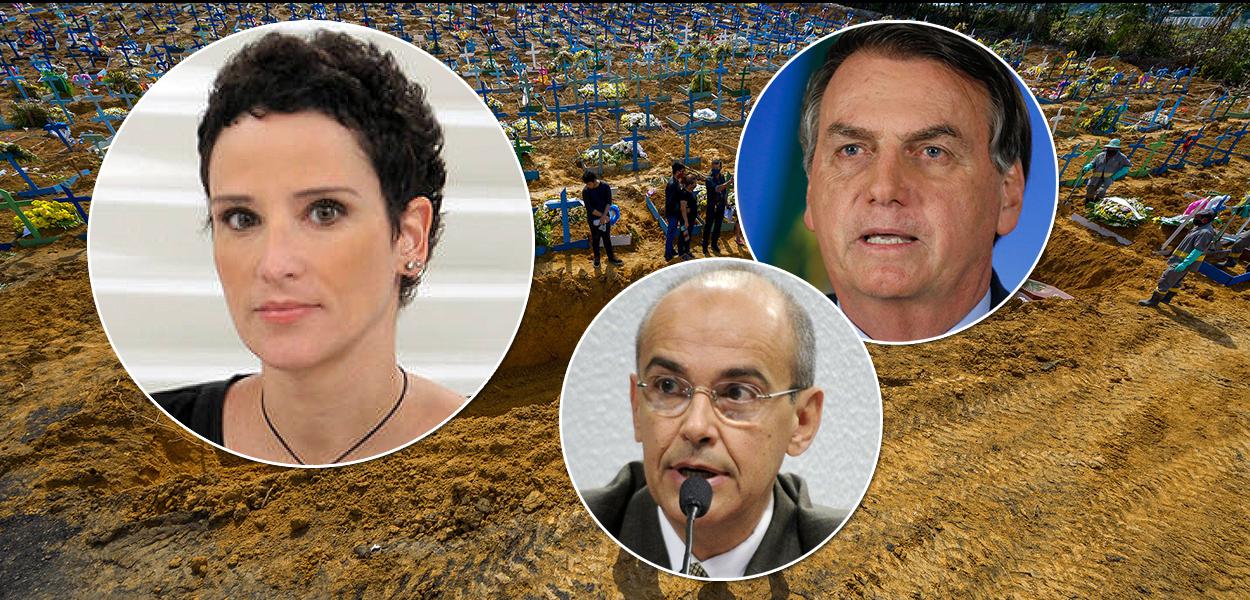 Economista Monica de Bollem, presidente do CFM, Mauro Luiz de Britto Ribeiro, e Jair Bolsonaro