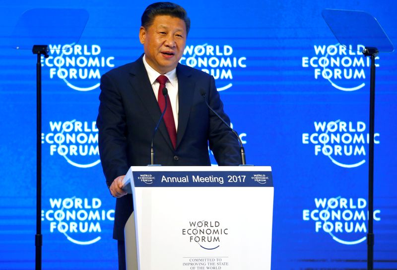 Presidente chinês, Xi Jinping, no Fórum Econômico Mundial de Davos