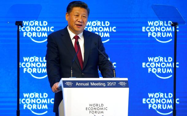 Presidente chinês, Xi Jinping, no Fórum Econômico Mundial de Davos