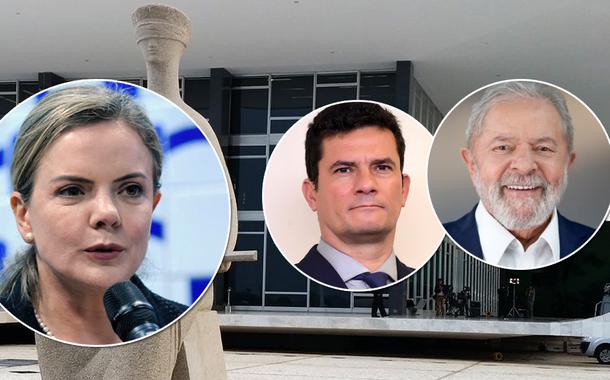 Gleisi Hoffmann, Sérgio Moro e o ex-presidente Lula