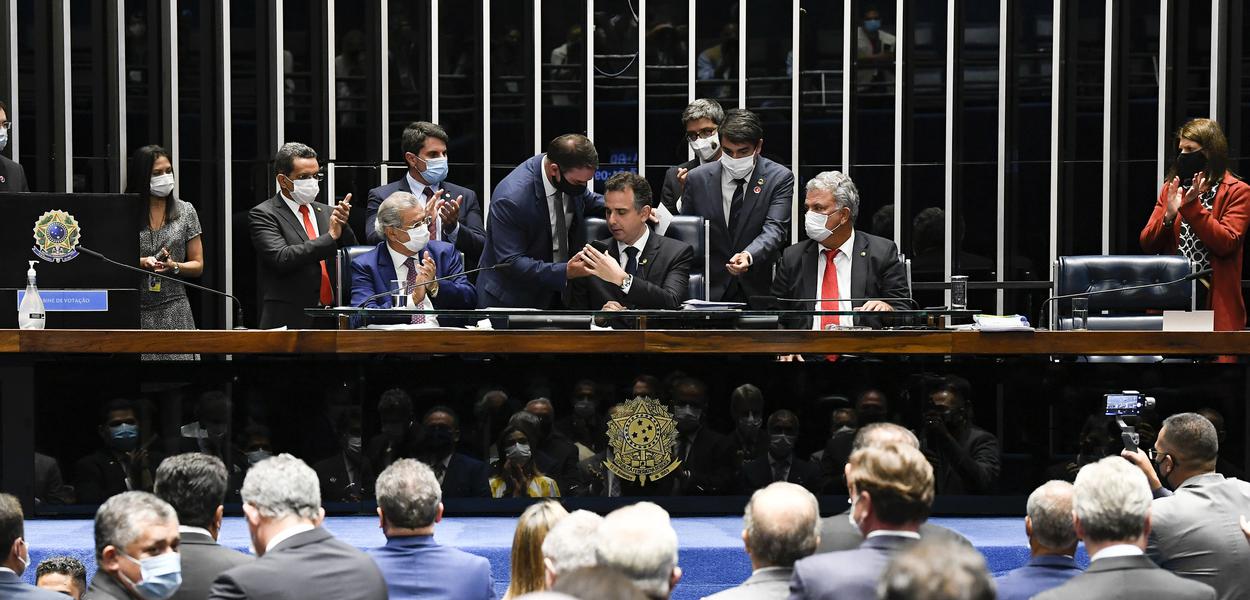 Sessão do Senado que elegeu Rodrigo Pacheco presidente