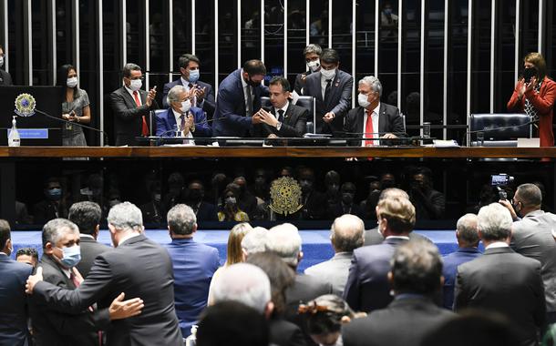 Sessão do Senado que elegeu Rodrigo Pacheco presidente