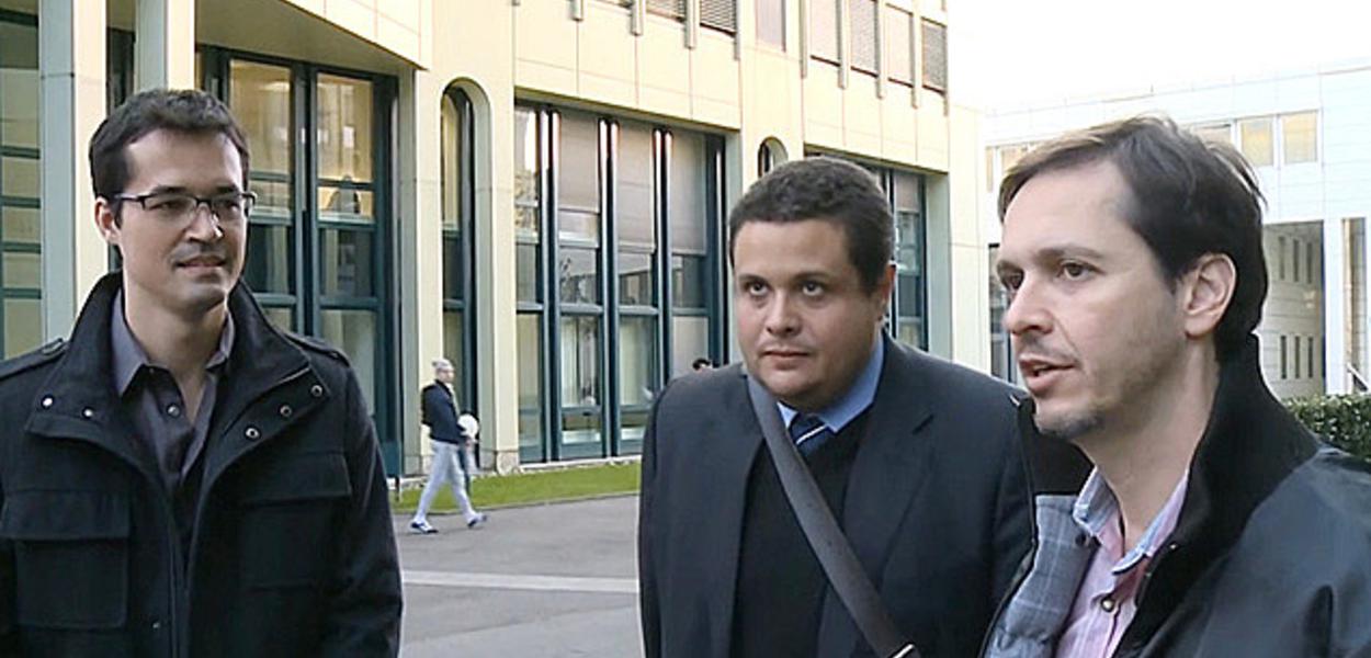 Os procuradores Deltan Dallagnol (esq.), Eduardo Pellela e Orlando Martello (dir.) na Suíça