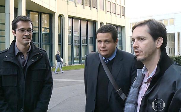 Os procuradores Deltan Dallagnol (esq.), Eduardo Pellela e Orlando Martello (dir.) na Suíça