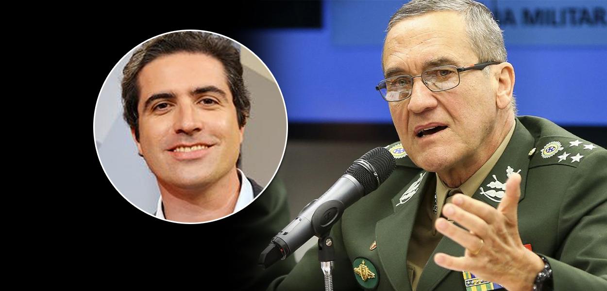 Jornalistas Bernardo Mello Franco e o general Eduardo Villas Bôas