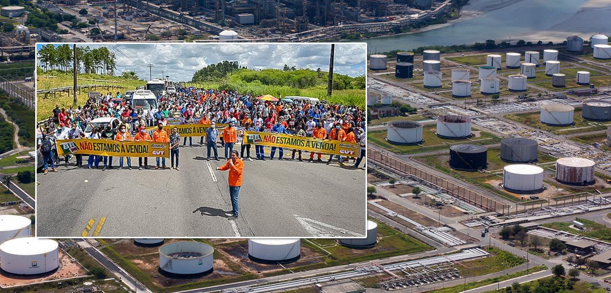 Petroleiros em greve