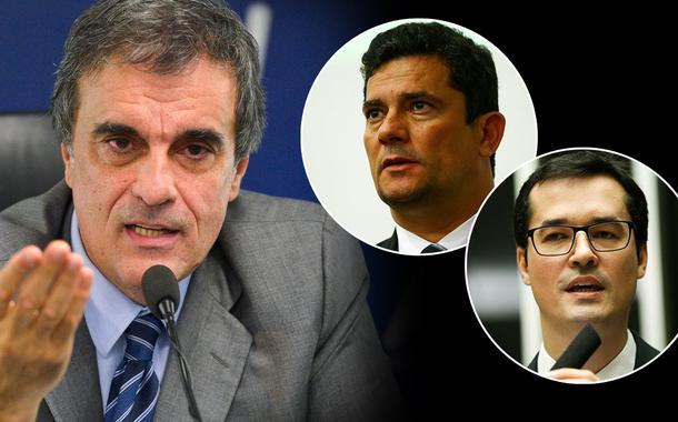 José Eduardo Cardozo, Sérgio Moro e Deltan Dallagnol