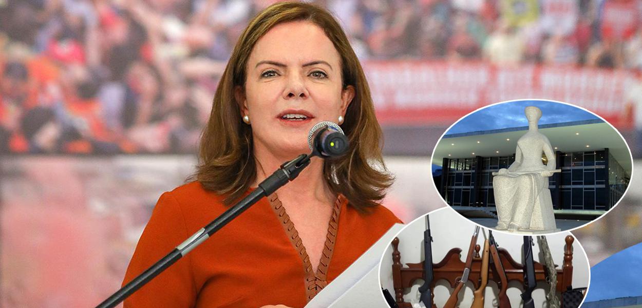 Gleisi Hoffmann, presidente do PT, armas e o Supremo Tribunal Federal