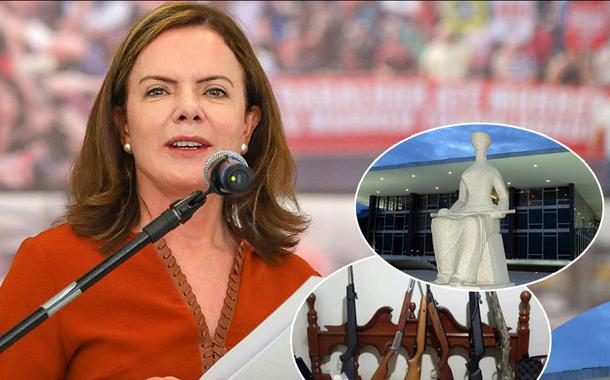 Gleisi Hoffmann, presidente do PT, armas e o Supremo Tribunal Federal