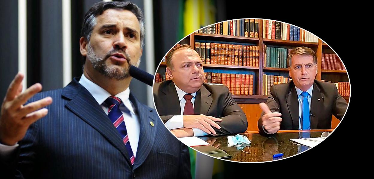 Paulo Pimenta, Eduardo Pazuello e Jair Bolsonaro