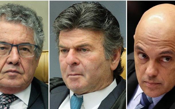 Marco Aurélio Mello, Luiz Fux e Alexandre de Moraes