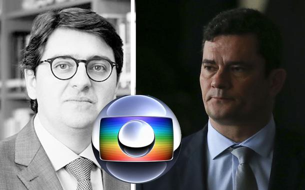 Rafael Valim, logo da Globo e Sergio Moro