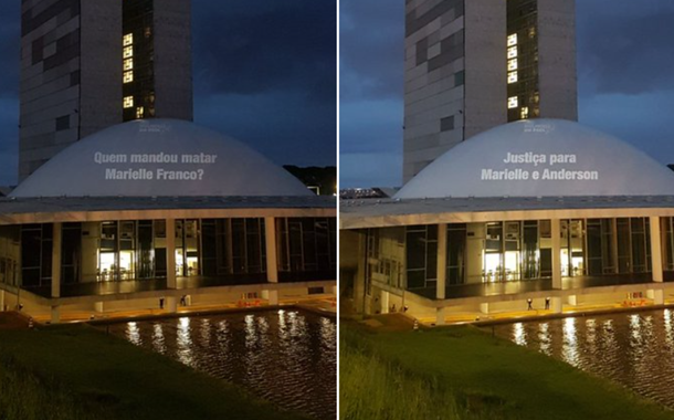 Ativistas projetam sobre o prédio do Congresso Nacional a pergunta que não quer calar