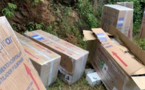 Os respiradores estavam abandonados na zona rural de Ferraz de Vasconcelos, na Grande São Paulo