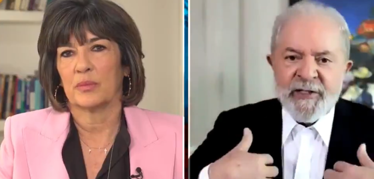 Jornalista Christiane Amanpour, da CNN Internacional, e o ex-presidente Lula