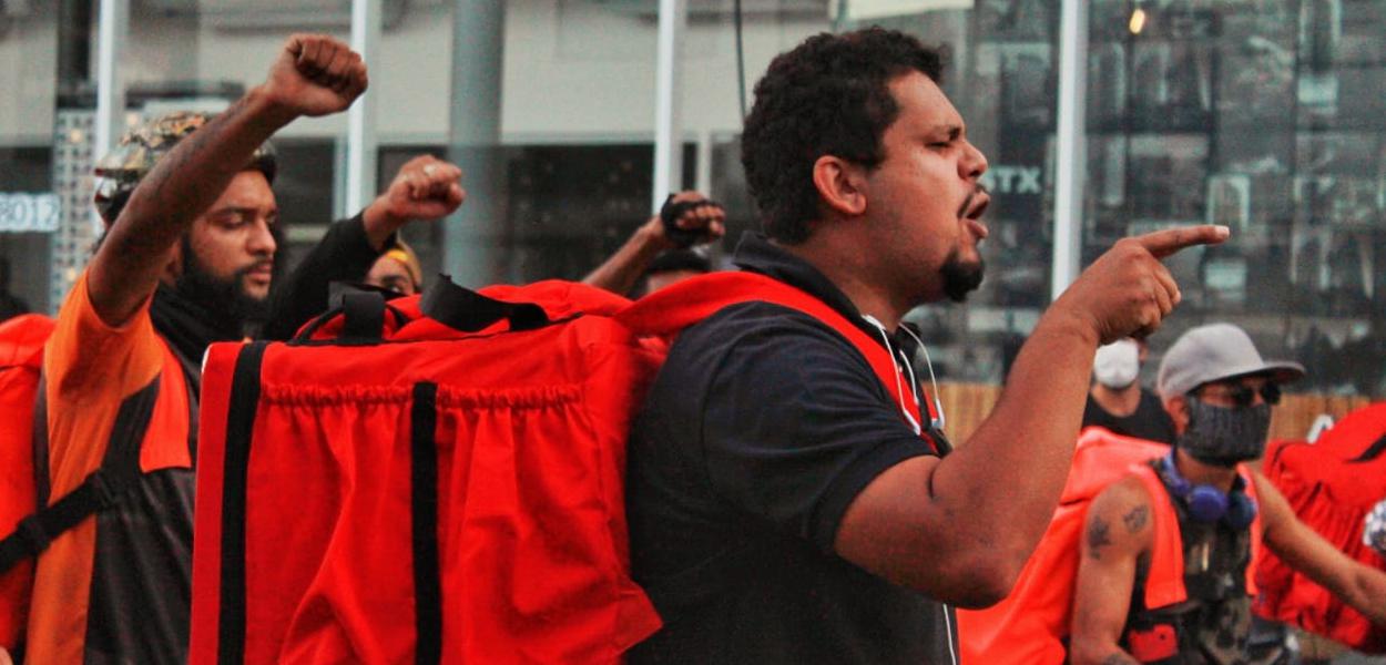 Líder dos Entregadores Antifascistas, Paulo Lima,  o Galo