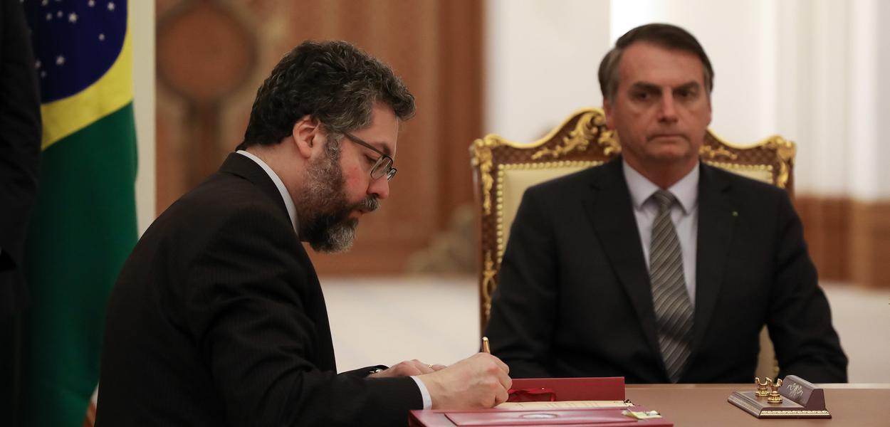 Ernesto Araújo e Jair Bolsonaro