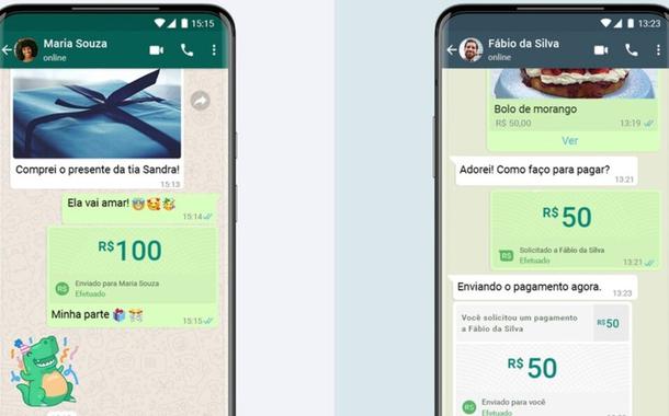 Simulação do WhatsApp Pay