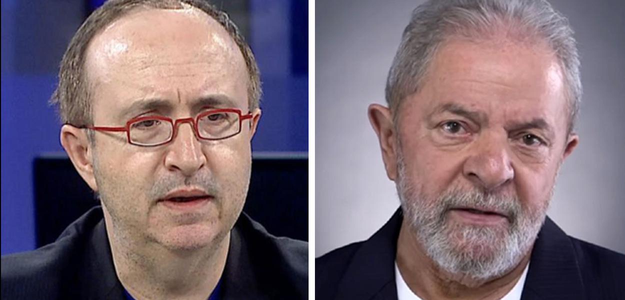 Jornalista Reinaldo Azevedo e o ex-presidente Luiz Inácio Lula da Silva