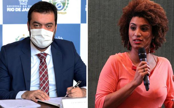 Governador do Rio, Cláudio Castro, e a ex-vereadora Marielle Franco